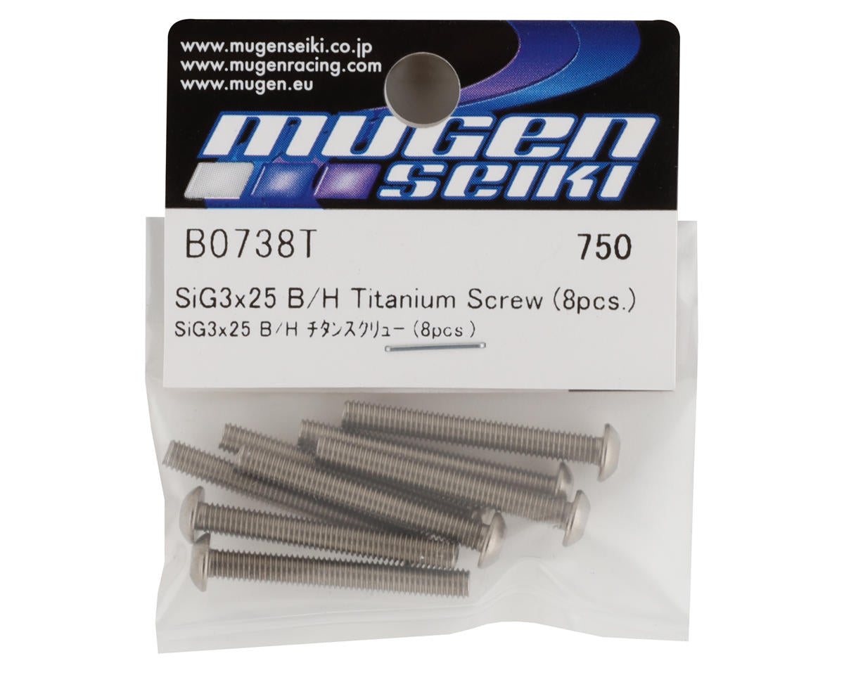 Mugen Seiki 3x25mm Titanium Button Head Screw (8)