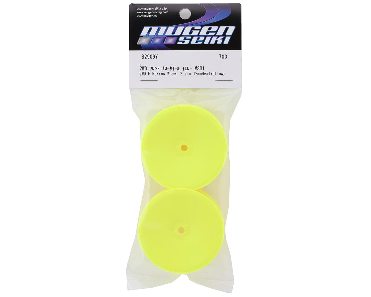 Mugen Seiki 2.2 Narrow Front Buggy Wheels (Yellow) (2) w/12mm Hex