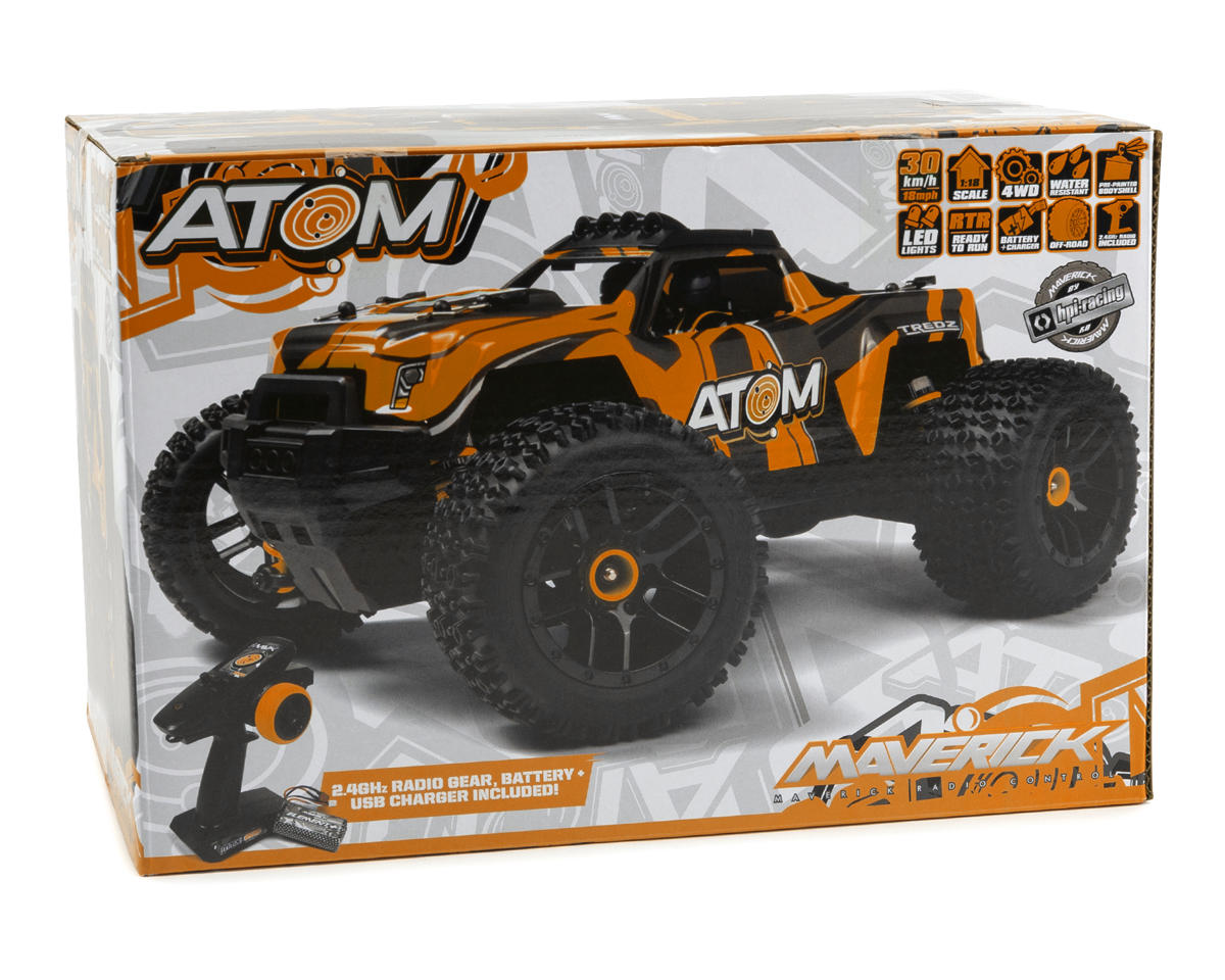 Maverick Atom AT1 1/18 RTR 4WD Electric Monster Truck (Orange)