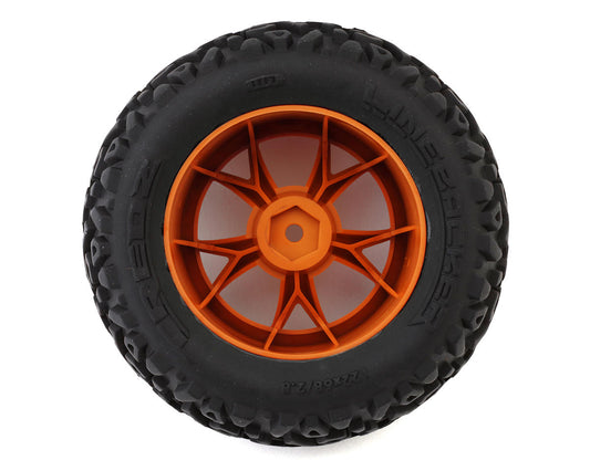 Maverick Linebacker Pre-Mounted Monster Truck Tires (Orange) (2)