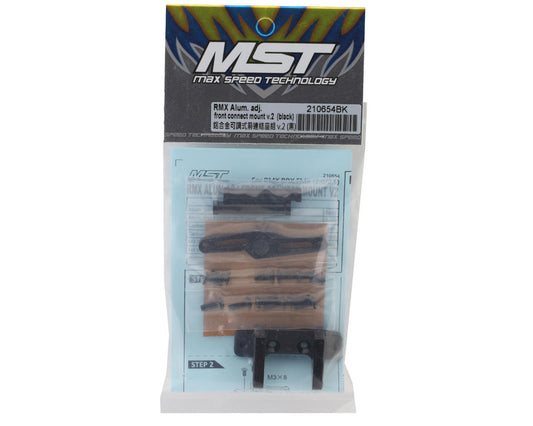 MST RMX Aluminum Adjustable Front Connect Mount V.2 (Black)