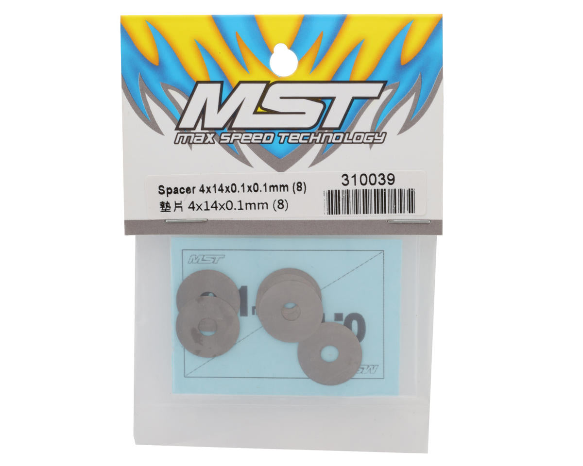 MST MRX Gear Differential Spacer (8) (4x14x0.1mm)