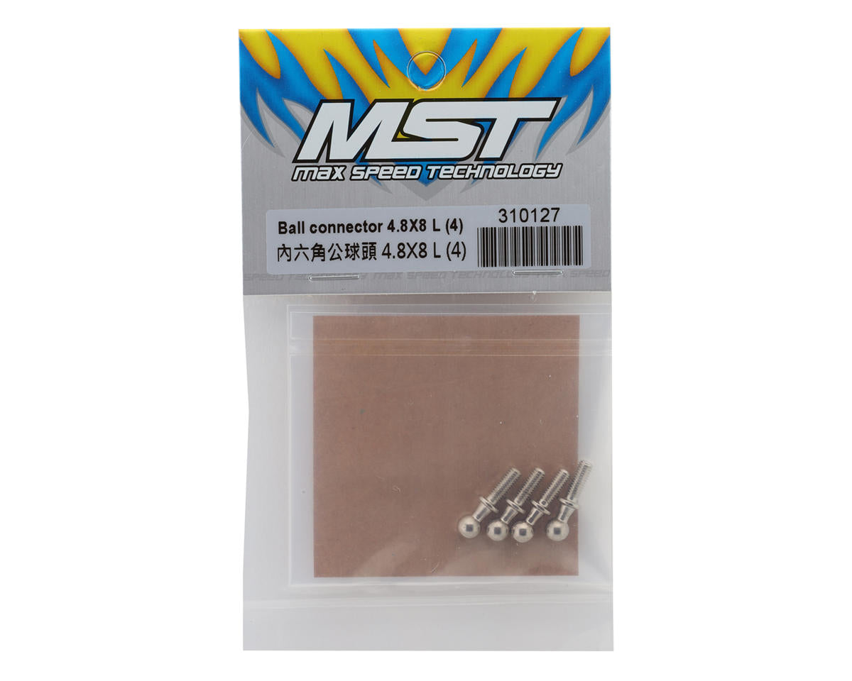 MST 4.8x8mm Steel Ball Studs (4)