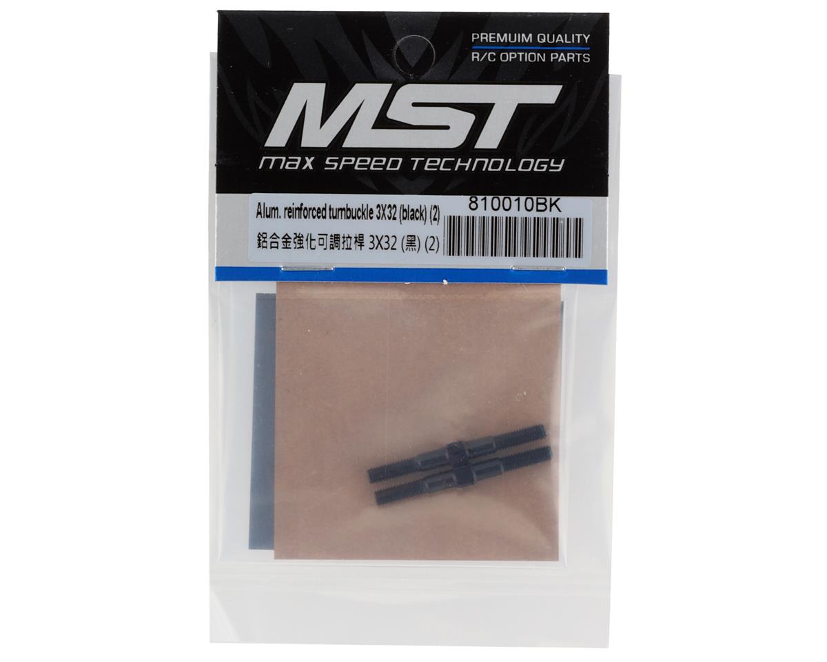 MST Alum. reinforced turnbuckle 3X32 (black) (2)