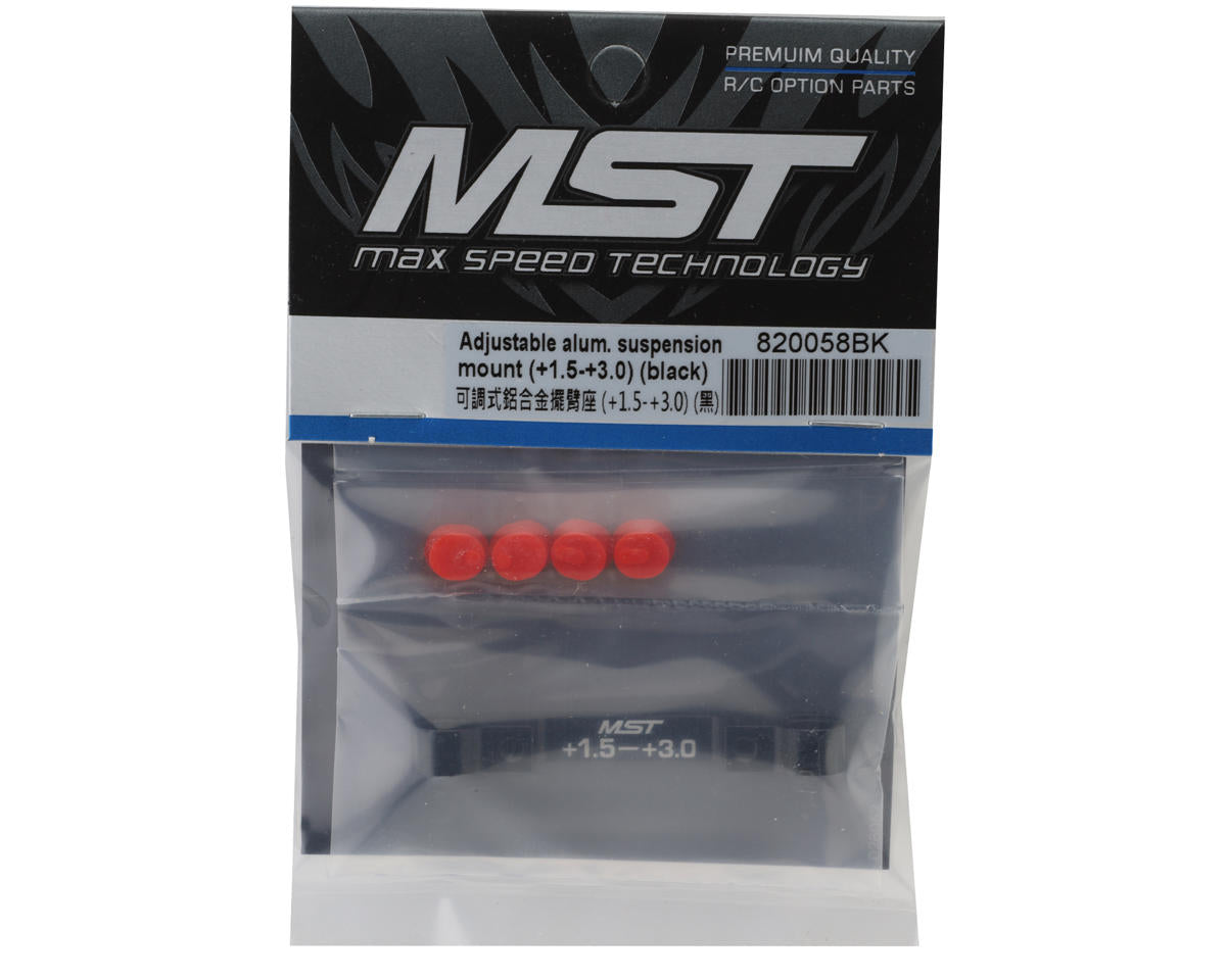 MST RMX Adjustable Aluminum Suspension Mount (+1.5/+3.0) (Black)