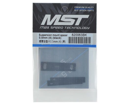 MST 0.5mm Aluminum Suspension Mount Spacers (Black) (4)
