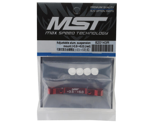 MST Adjustable Aluminum Suspension Mount (+3.5/+5.0) (Red)