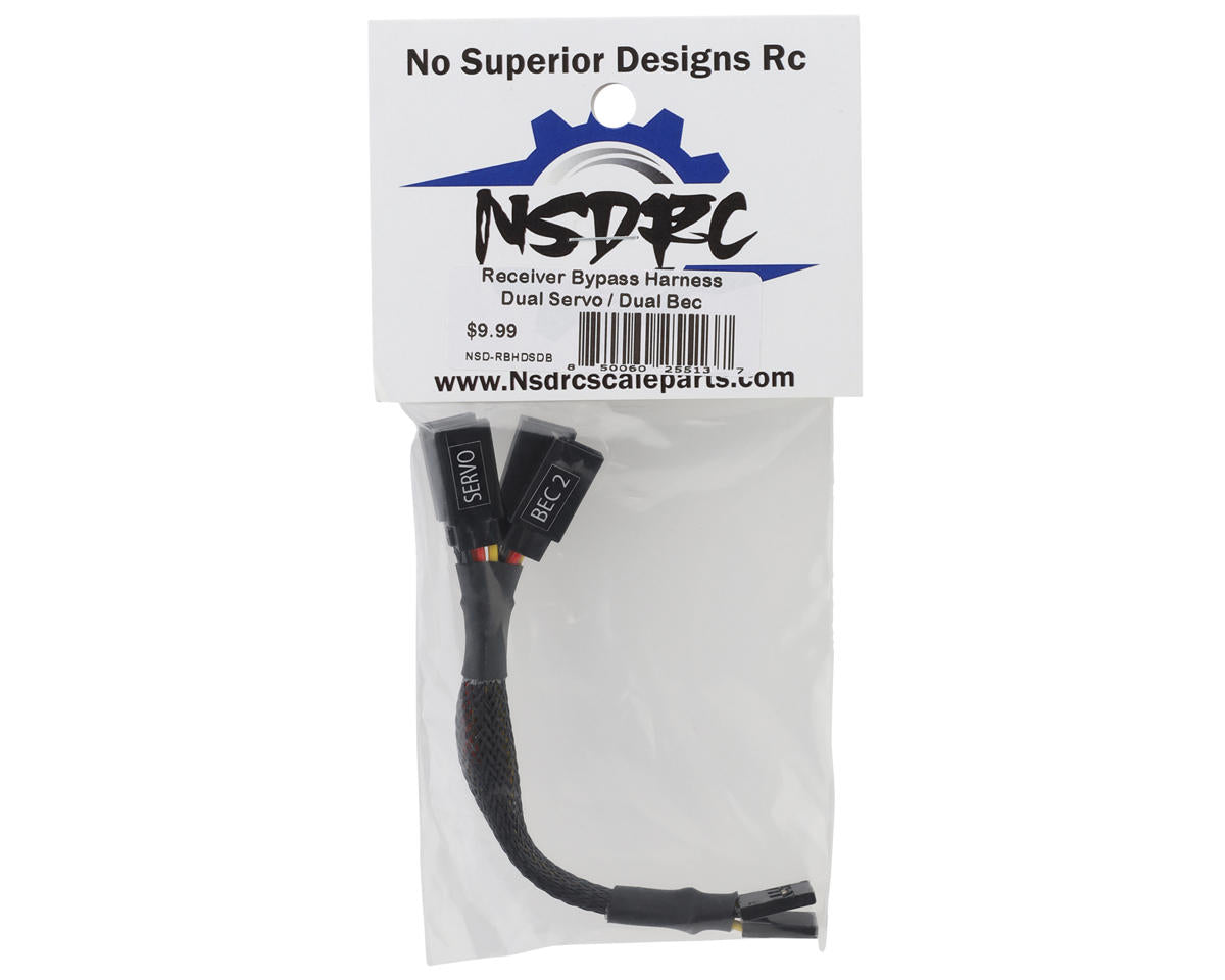No Superior Designs RC RX Bypass Harness (Dual Servo/Dual BEC)