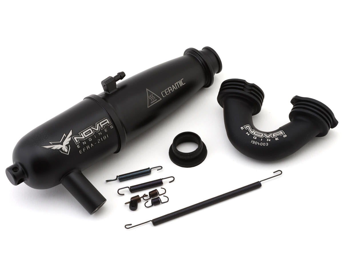Nova Engines Black Kombo Ceramic Coated .21 On-Road GT Tuned Pipe w/Manifold