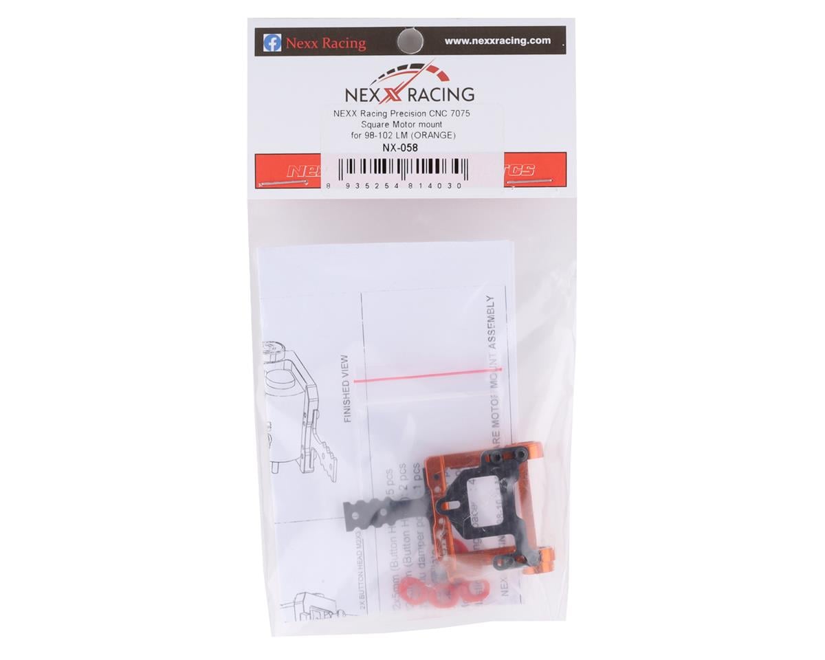 NEXX Racing Aluminum Square Motor Mount for 98-102mm LM (Orange)