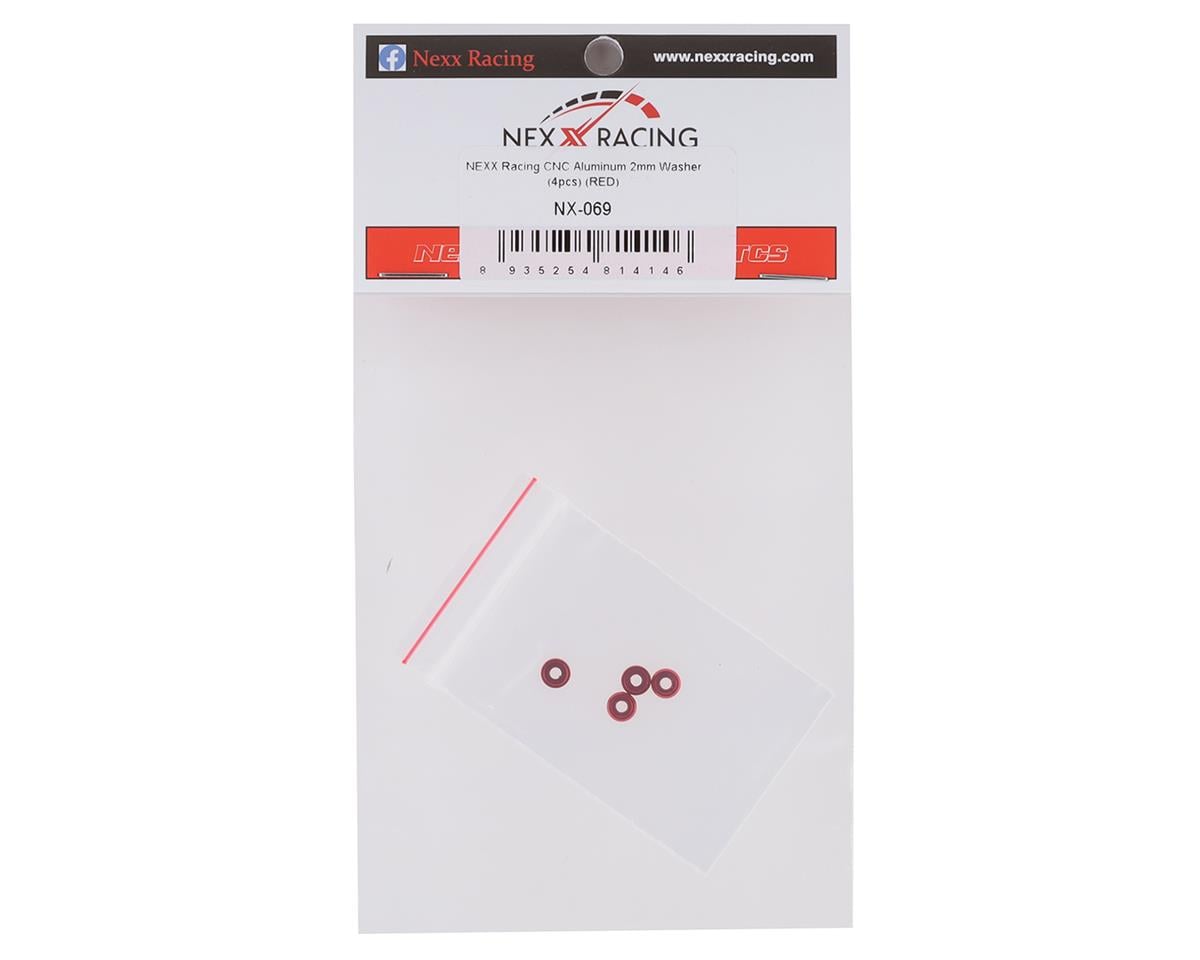 NEXX Racing Aluminum 2mm Washer (Red) (4)