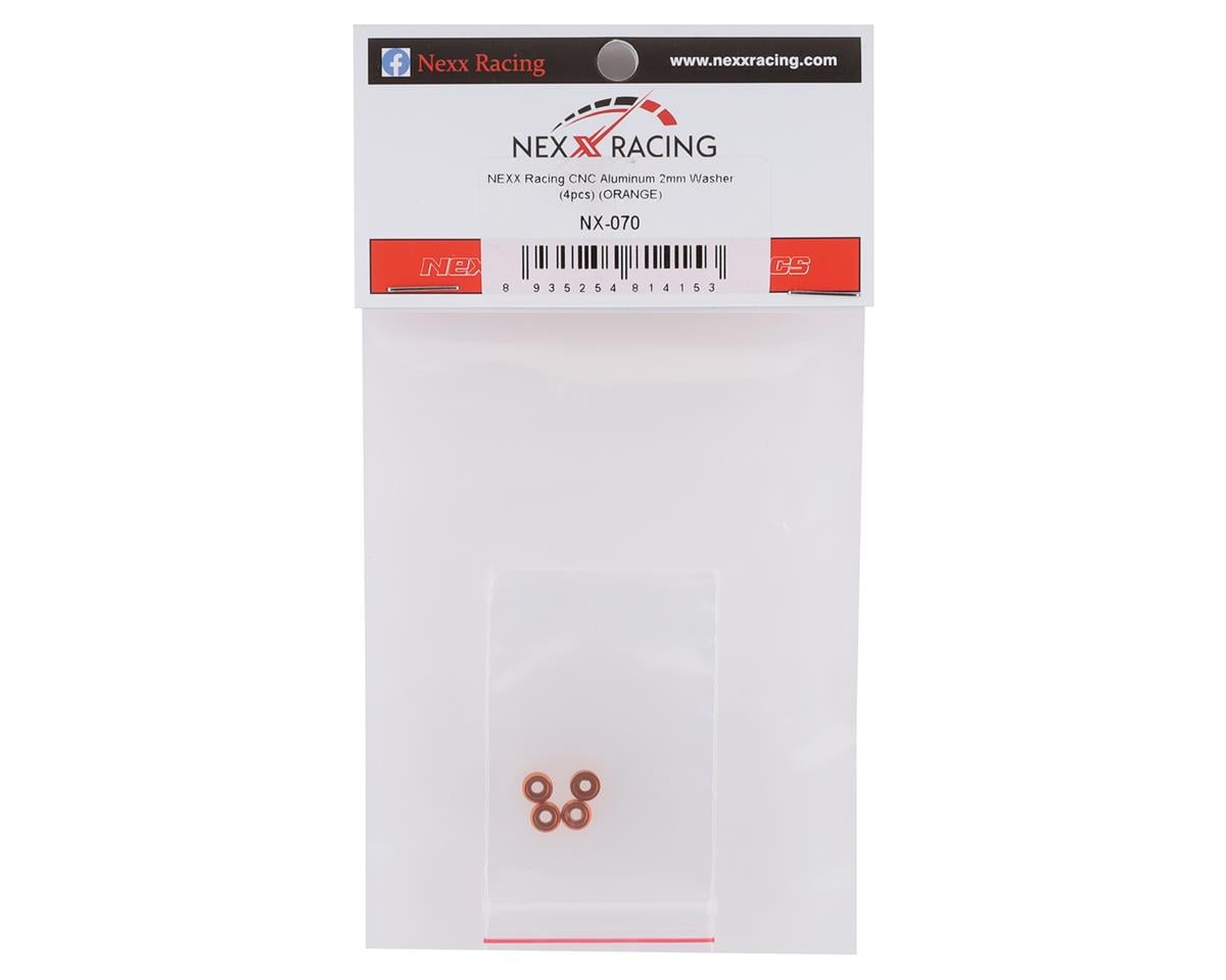 NEXX Racing Aluminum 2mm Washer (Orange) (4)