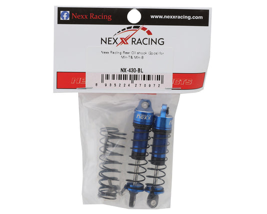 NEXX Racing Mini-B/T-2.0 Rear Aluminum Oil-Filled Shocks (Blue) (2)