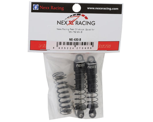 NEXX Racing Mini-B/T-2.0 Rear Aluminum Oil-Filled Shocks (Black) (2)