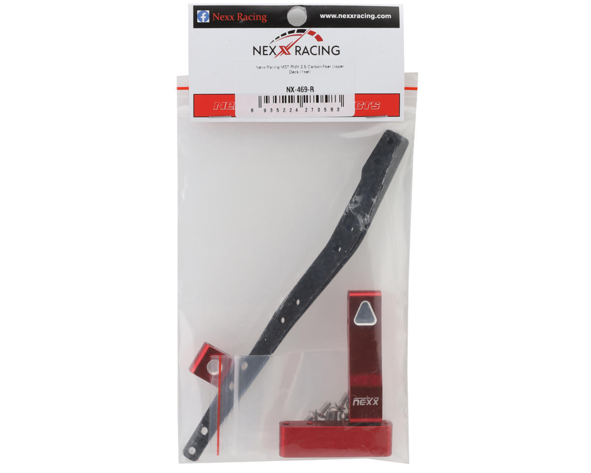 NEXX Racing MST RMX 2.5 Carbon Fiber Upper Deck Assembly (Red)