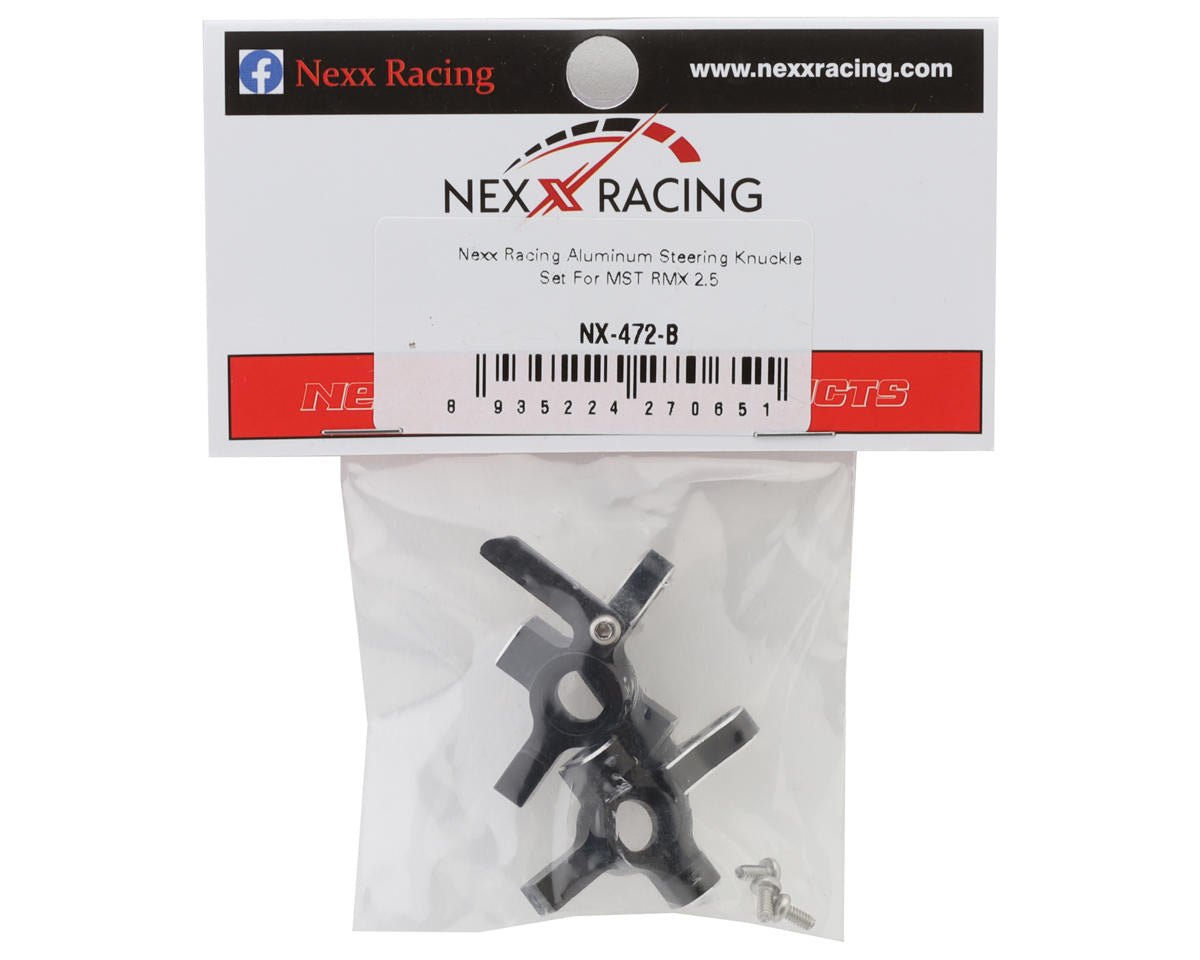 NEXX Racing MST RMX 2.5 Aluminum Steering Knuckle Set (Black) (2)