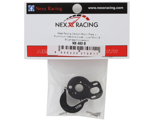 NEXX Racing Losi Micro-B Carbon Motor Plate & Aluminium Gearbox Cover Set
