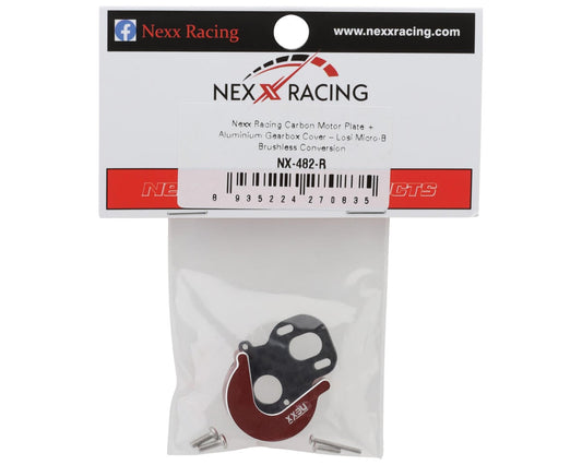 NEXX Racing Losi Micro-B Carbon Motor Plate & Aluminium Gearbox Cover Set
