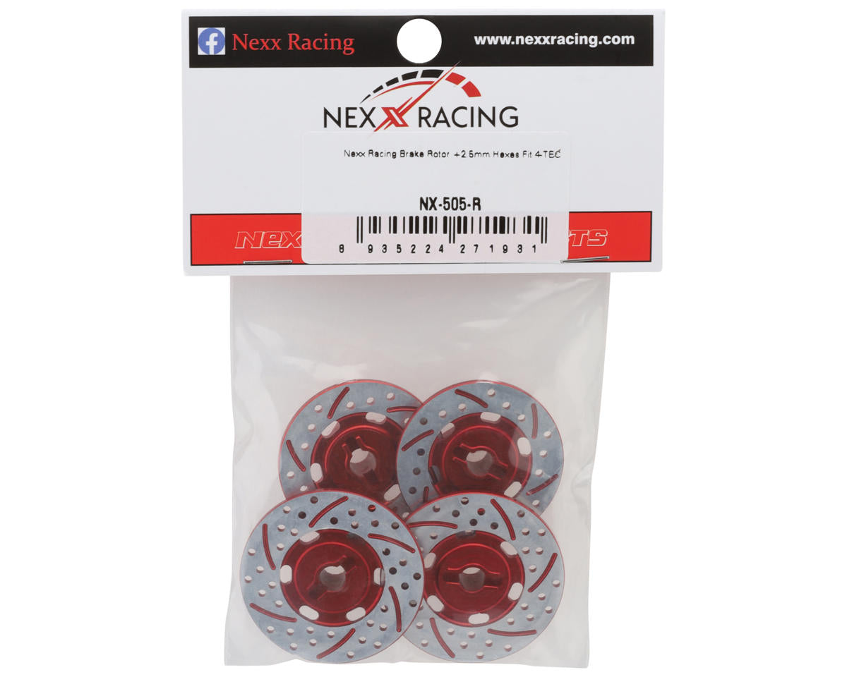 NEXX Racing 12mm Aluminum Brake Rotor Hex Hubs for Traxxas® 4-Tec® (Red) (4)