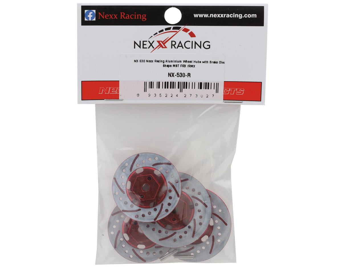NEXX Racing MST FRX/RMX 2.5 Aluminum Disc Brake Hex Hub Set (Red) (4) (12mm)