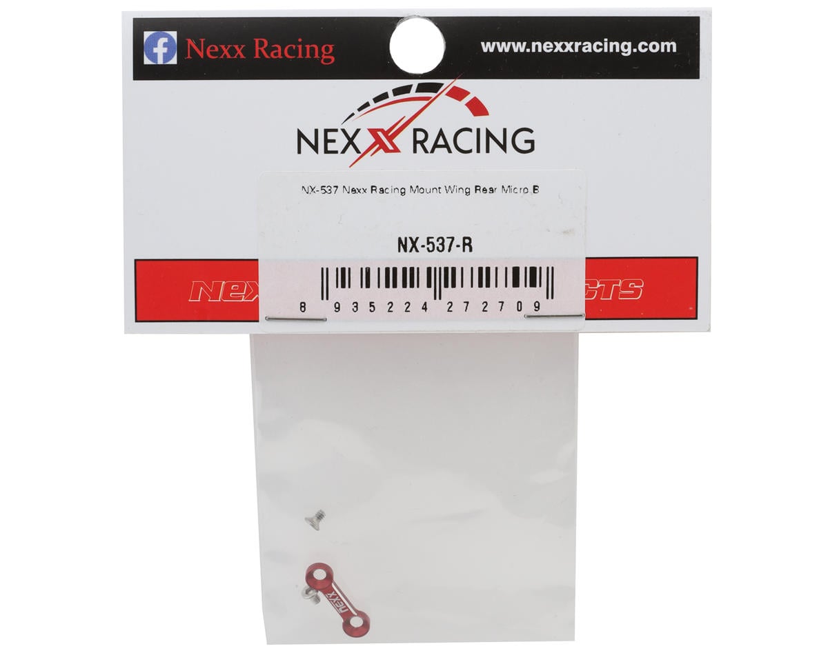 NEXX Racing Losi® Micro-B/Micro-T Aluminum Rear Wing Mount Button (Red)
