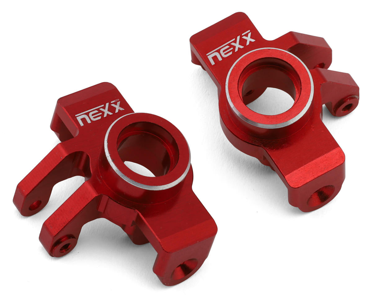 NEXX Racing Arrma® Granite/Typhon Grom Aluminum Steering Knuckles (Red) (2)
