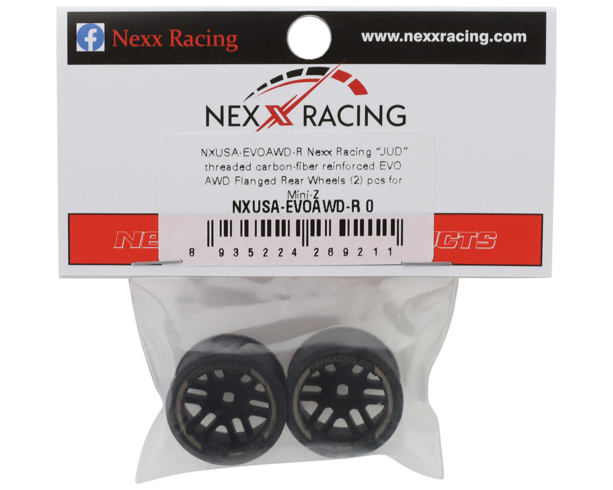 NEXX Racing Mini-Z R11 Rear Threaded Side-Wall AWD Carbon-Fiber Rims (0 Offset)