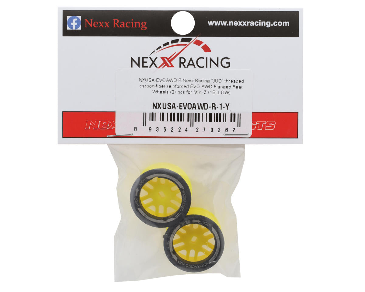 NEXX Racing Mini-Z AWD "JUD" EVO Rear Threaded Side-Wall Carbon Fiber Rims