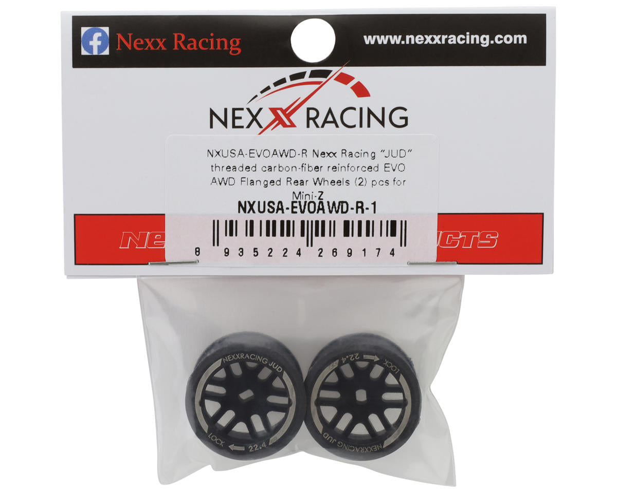 NEXX Racing Mini-Z R11 Rear Threaded Side-Wall AWD Carbon-Fiber Rims