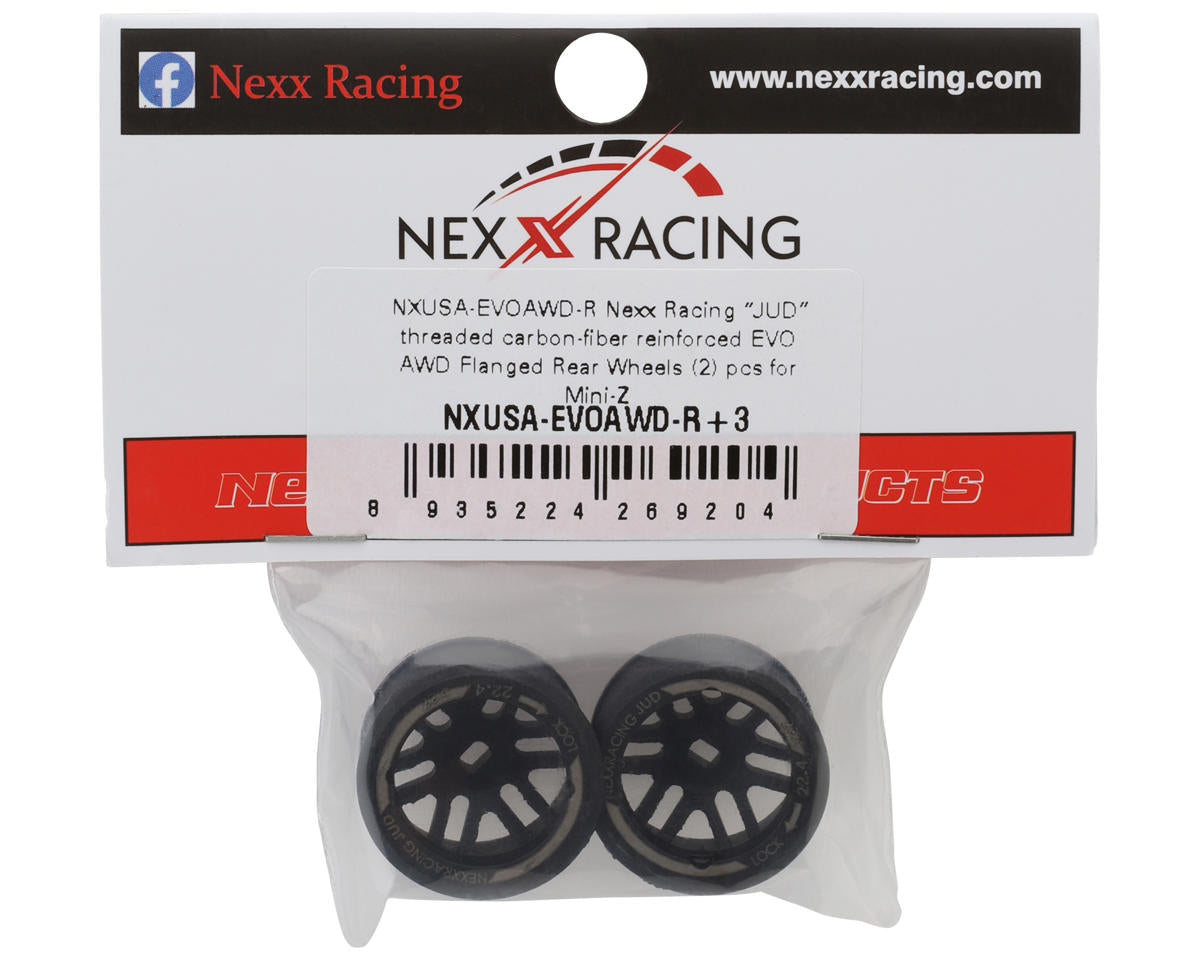 NEXX Racing Mini-Z R11 Rear Threaded Side-Wall AWD Carbon-Fiber Rims