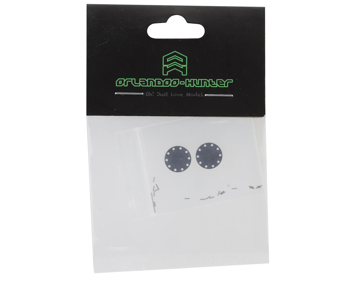 Orlandoo Hunter 32T01 6x4 Scania Front Wheel Metal Hub Trim Caps (Grey) (2)