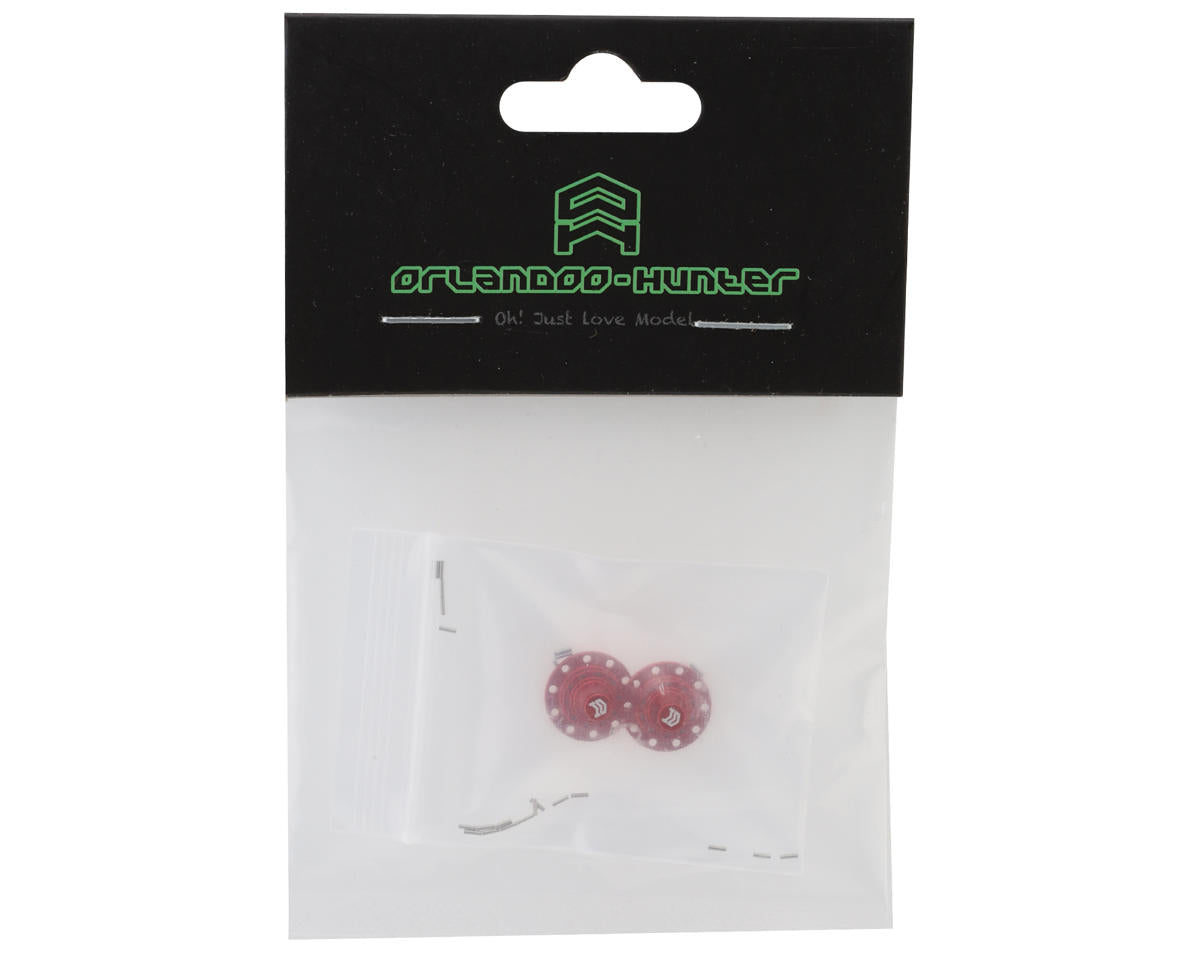 Orlandoo Hunter 32T01 6x4 Scania Rear Wheel Metal Hub Trim Caps (Red) (2)