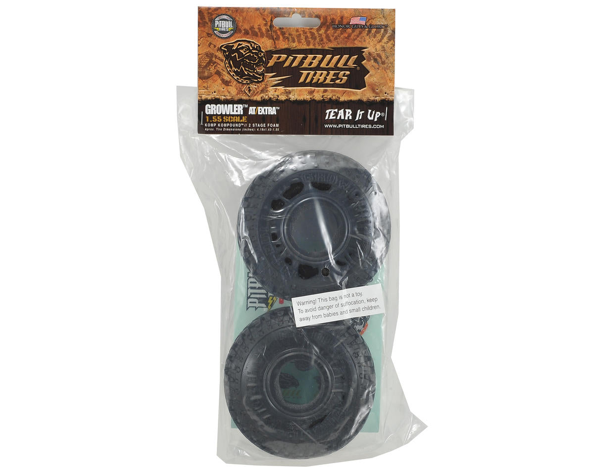 Pit Bull Tires Growler AT/Extra 1.55" Scale Rock Crawler Tires (2) (Komp)