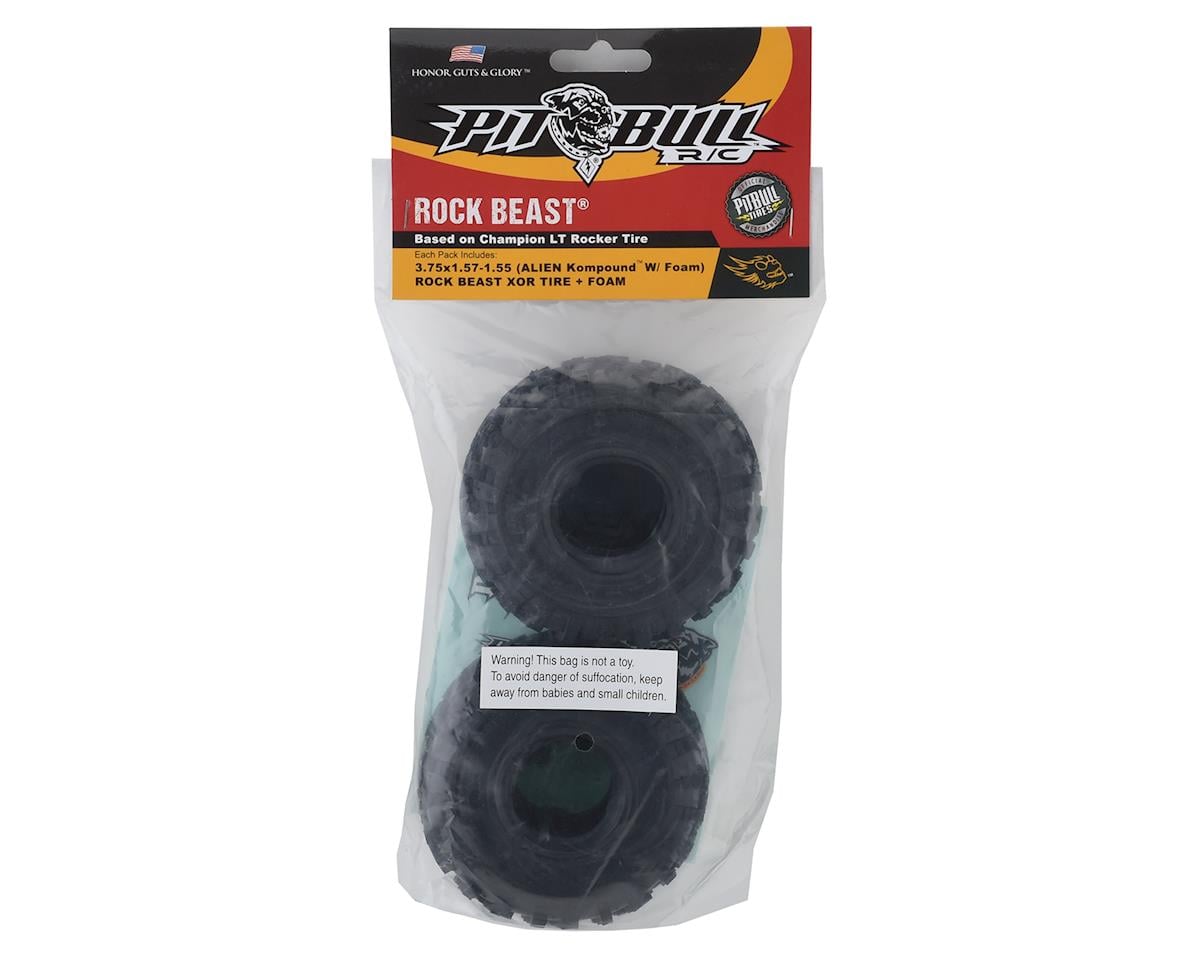 Pit Bull Tires Rock Beast XOR 1.55" Scale Rock Crawler Tires w/Foams (2) (Alien)