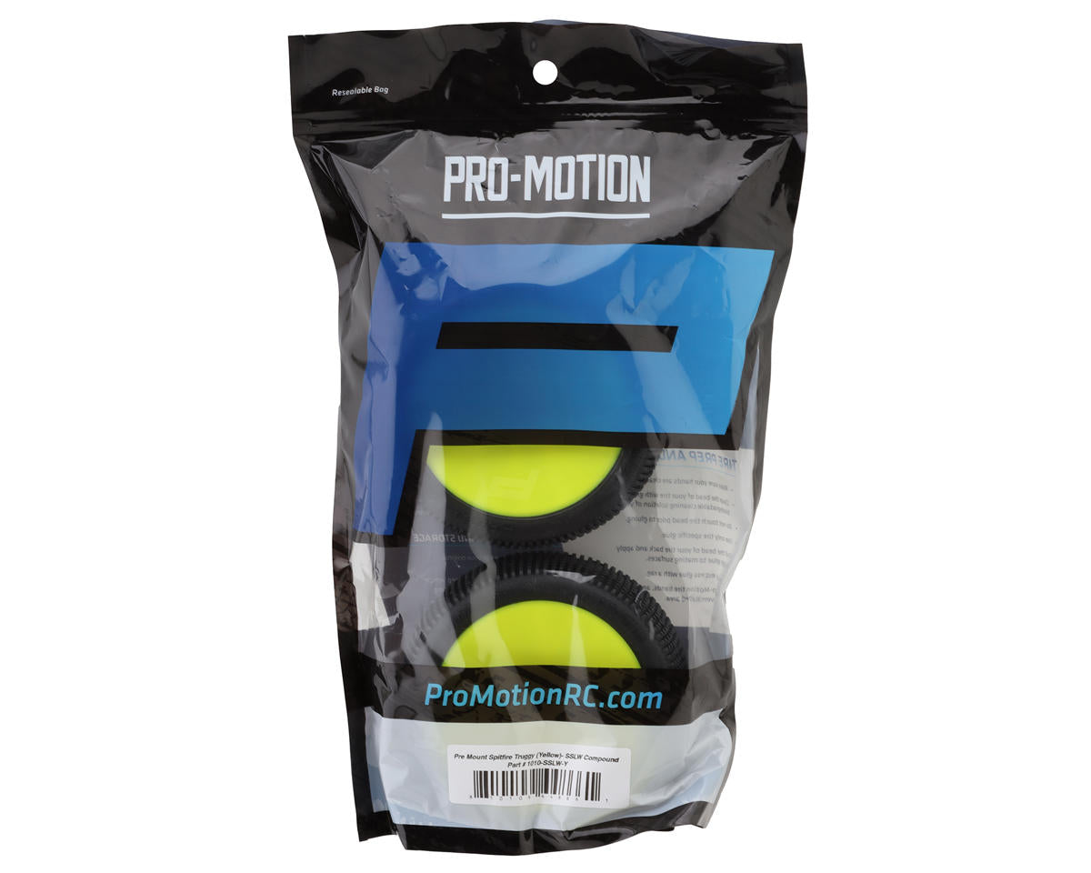 Pro-Motion Spitfire 1/8 Truggy Pre-Mount Tires (Yellow) (2) (T3)