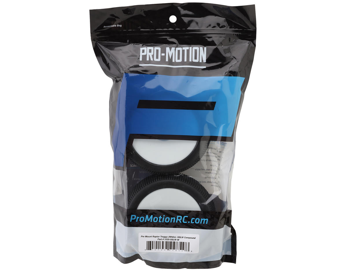 Pro-Motion Raptor 1/8 Truggy Pre-Mount Tires (White) (2)