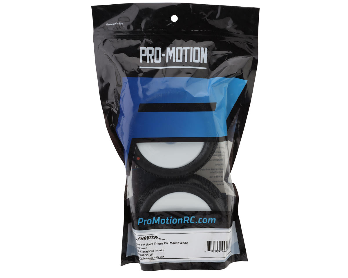 Pro-Motion Phantom Pre-Mounted 1/8 Truggy Tires (White) (2) (T1)