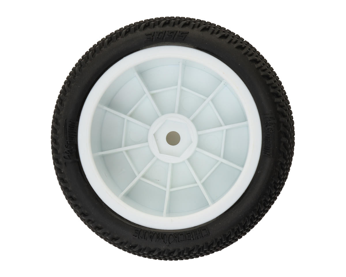Pro-Motion Checkmate LP 2.2" Pre-Mounted Rear Buggy Carpet Tires (White) (2)