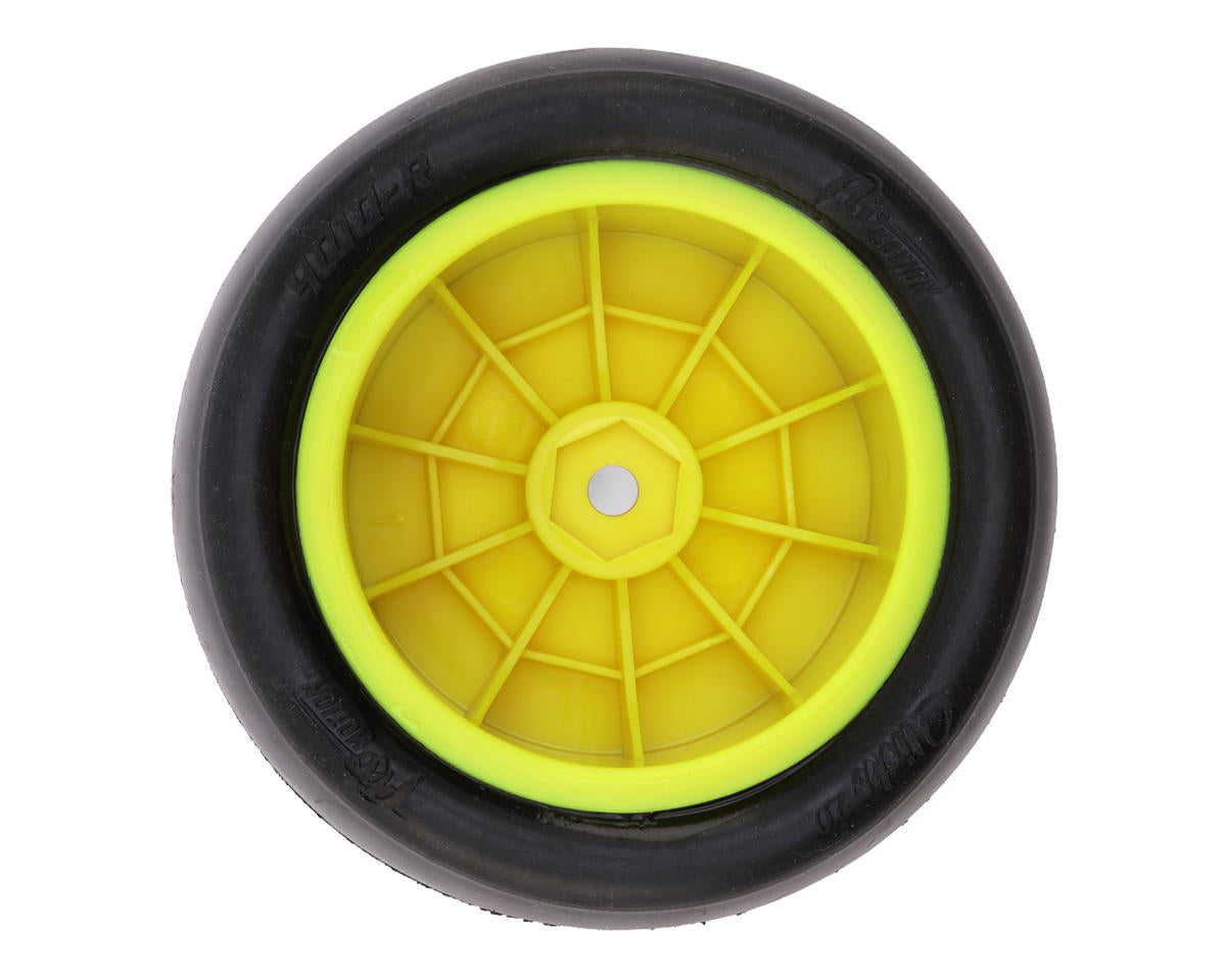 Pro-Motion Slicks 2.2'' Rear 1/10 Buggy Pre-Mount Tires V2 (Yellow) (2)