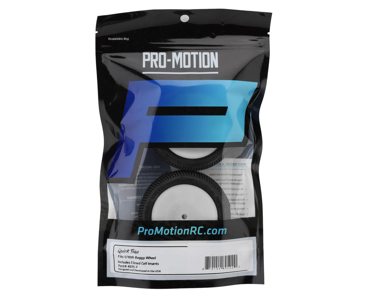 Pro-Motion Quicktime 2.2'' Front 2WD Pre-Mounted Buggy Tires (White) (2) (T1)