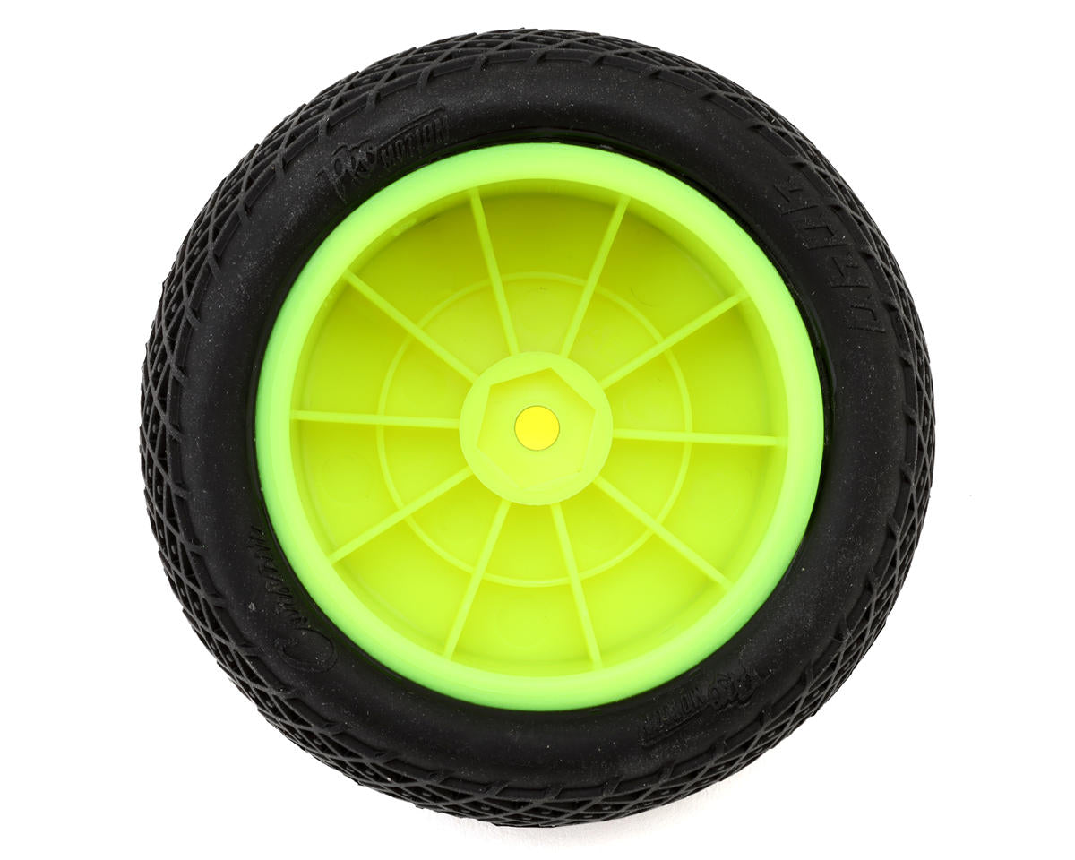 Pro-Motion Corsair 2.2" 1/10 Pre-Mounted Rear Buggy Tires (Yellow) (2)