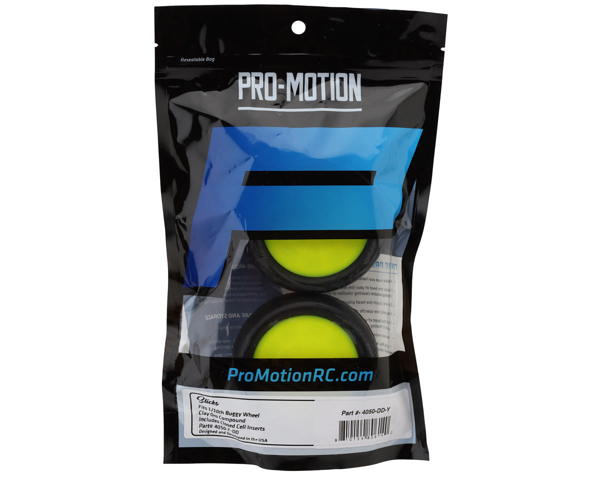 Pro-Motion Slick 4WD Pre-Mounted 2.2'' Front Buggy Tires (Yellow) (2)