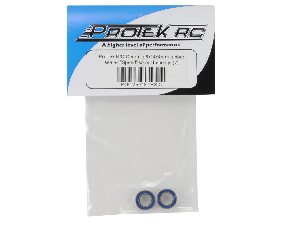 ProTek RC 8x14x4mm Ceramic Rubber Sealed "Speed" Bearing (2)