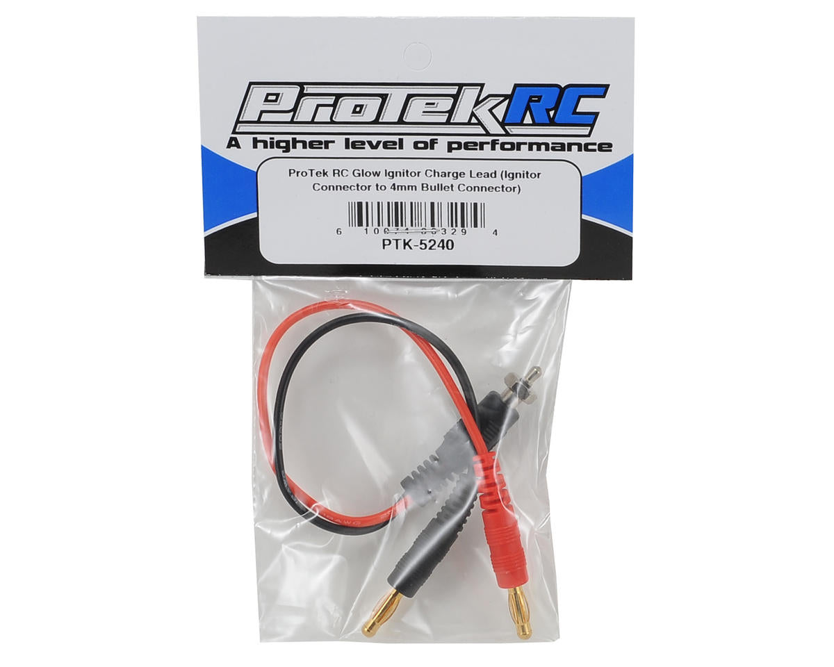 ProTek RC Glow Ignitor Charge Lead (Ignitor Connector to 4mm Bullet Connector)