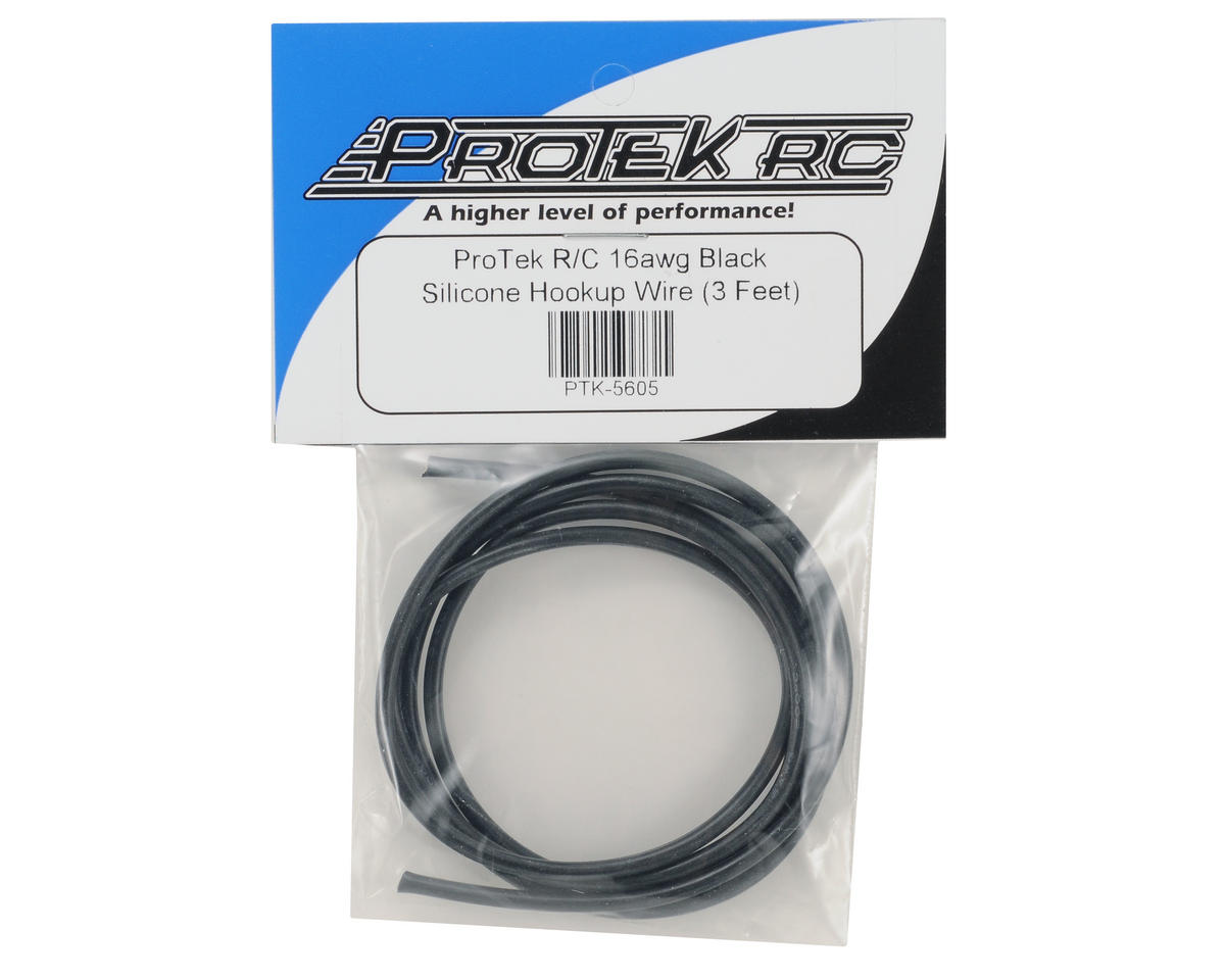 ProTek RC Silicone Hookup Wire (Black) (1 Meter) (16AWG)