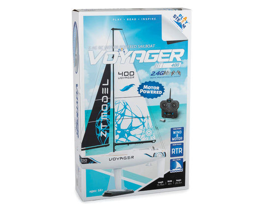 PlaySTEM Voyager 400 Motor-Powered RC Sailboat (Red)