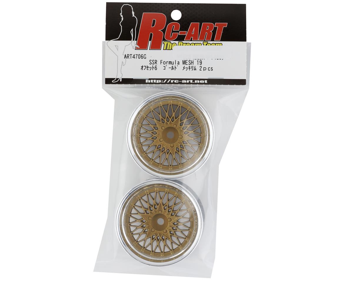 RC Art SSR Formula Mesh 19 Drift Wheels (Gold) (2) (6mm Offset)
