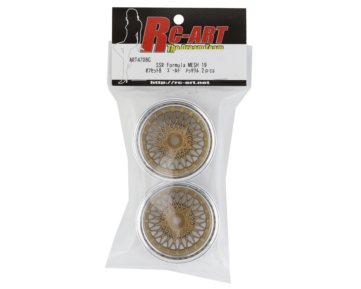 RC Art SSR Formula Mesh 19 Drift Wheels (Gold) (2) (8mm Offset)