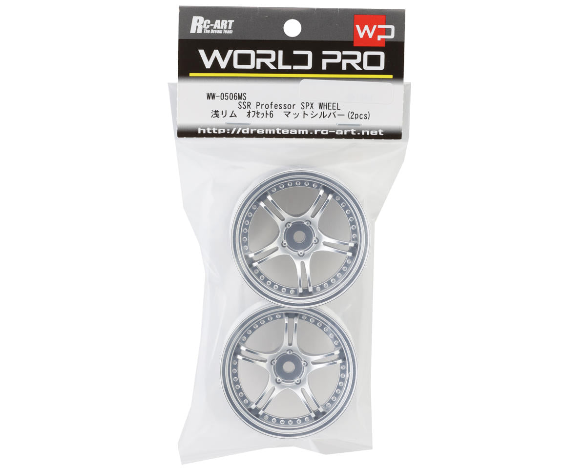 RC Art SSR Professor SPX 5-Split Spoke Drift Wheels (Matte Silver) (2)