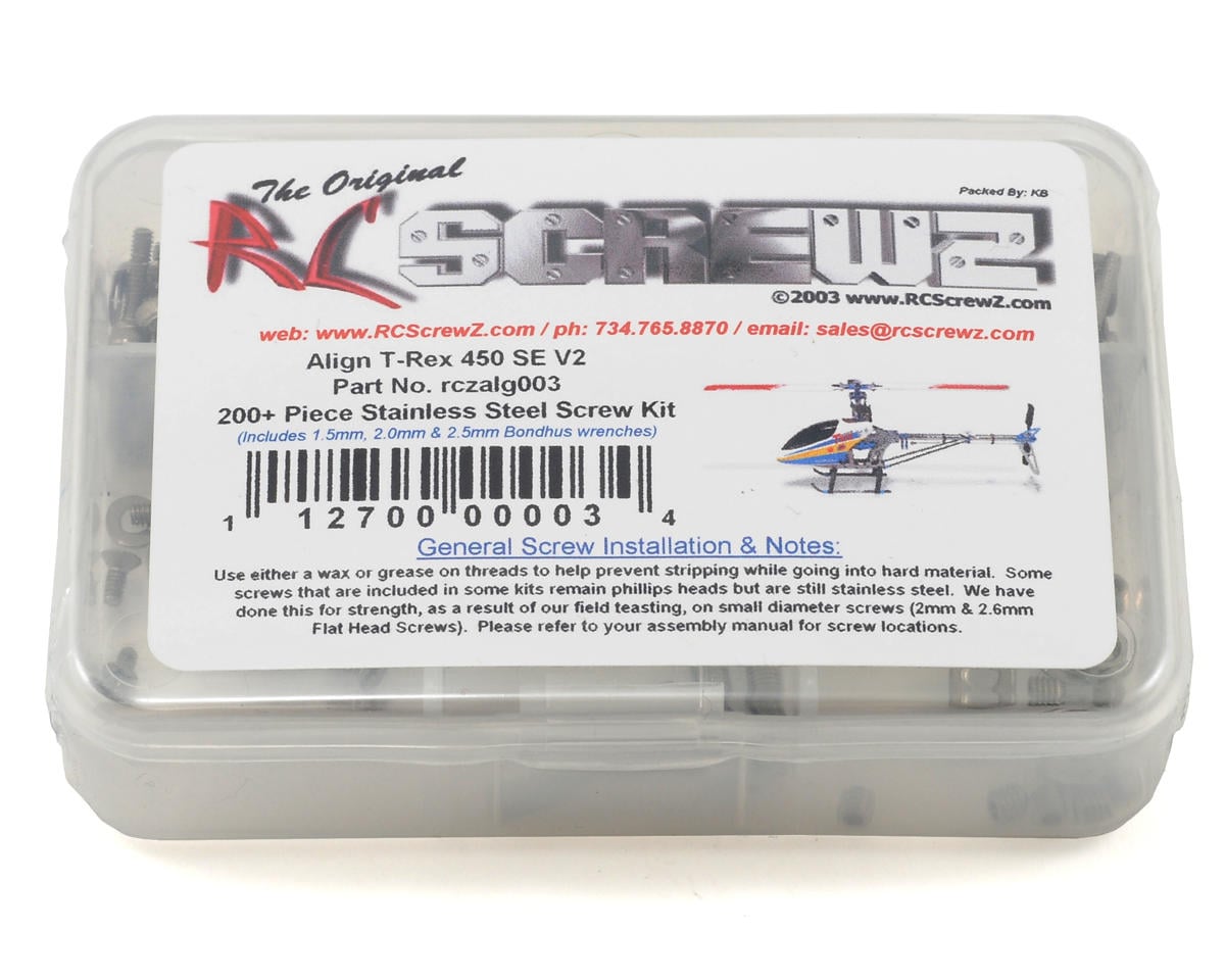 RC Screwz Align 450 SE V2 Heli Screw Set